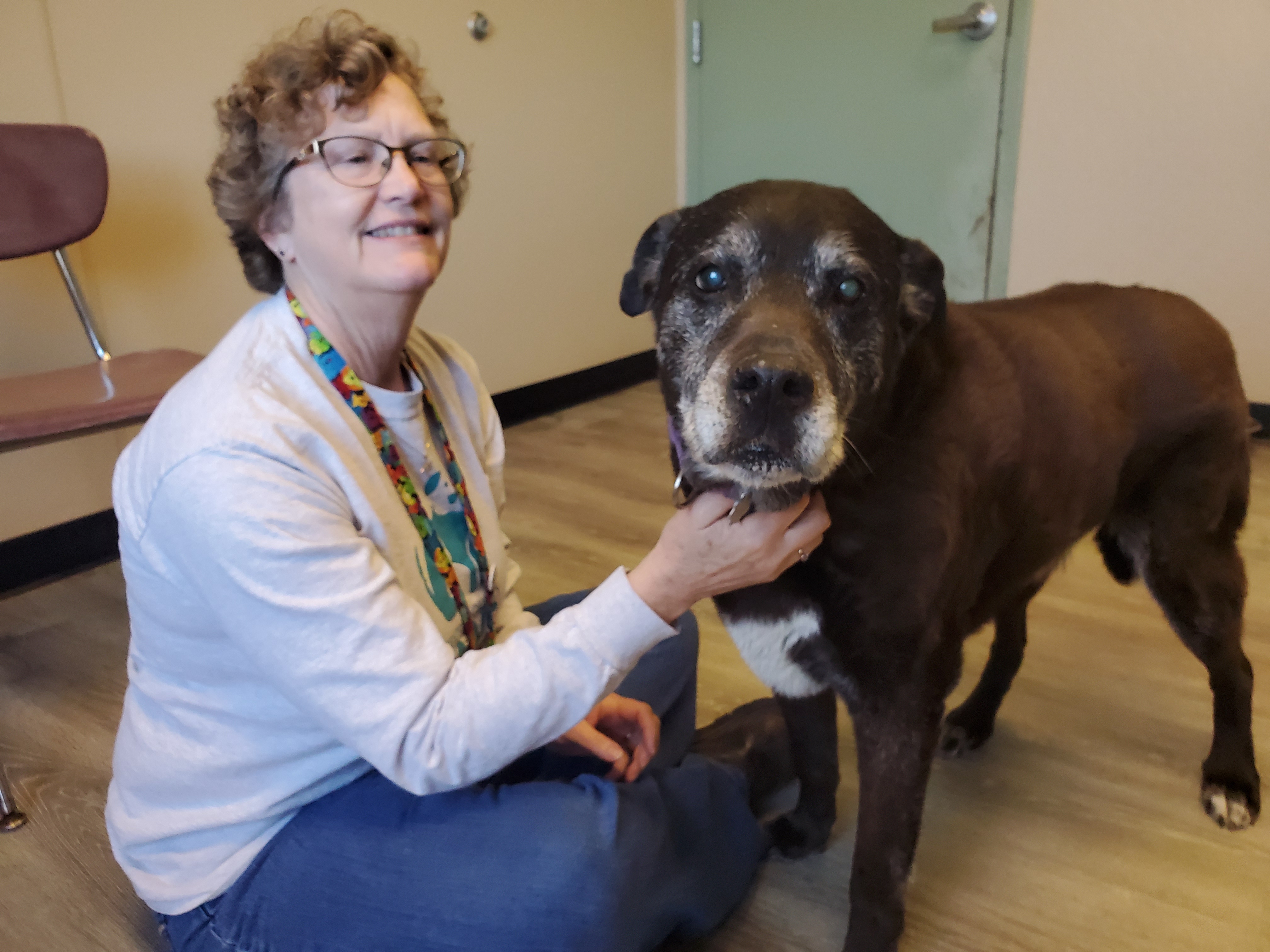 Lisa with her foster dog Sadie