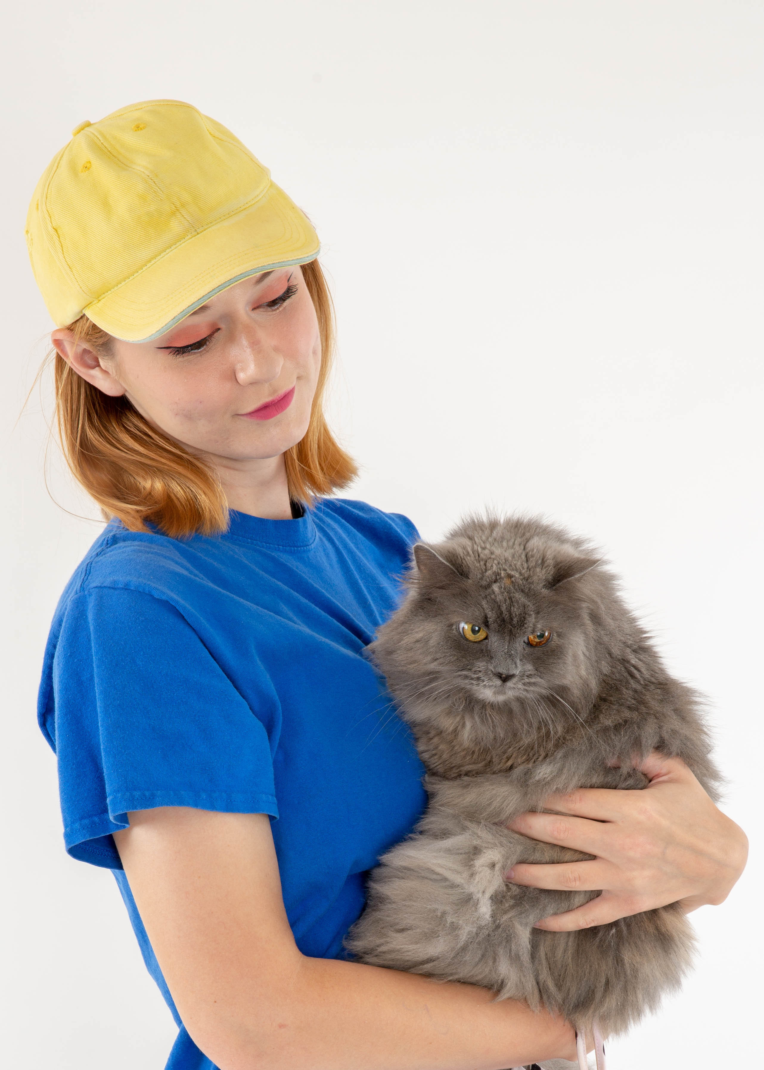 Autumn with grey long haired cat